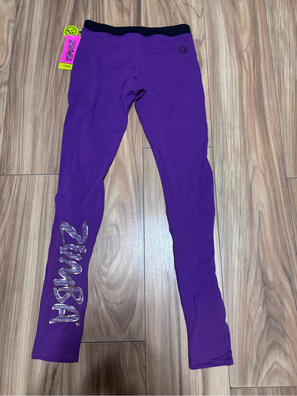 Zumba Fitness Woman Splash-o Rama Purple Active Long Leggings Size S